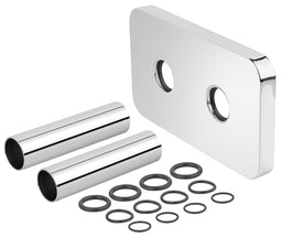 Set de rosace double et 2 habillages de tube 70 mm, entraxe 50 mm, pour tube Ø 12-16 mm
