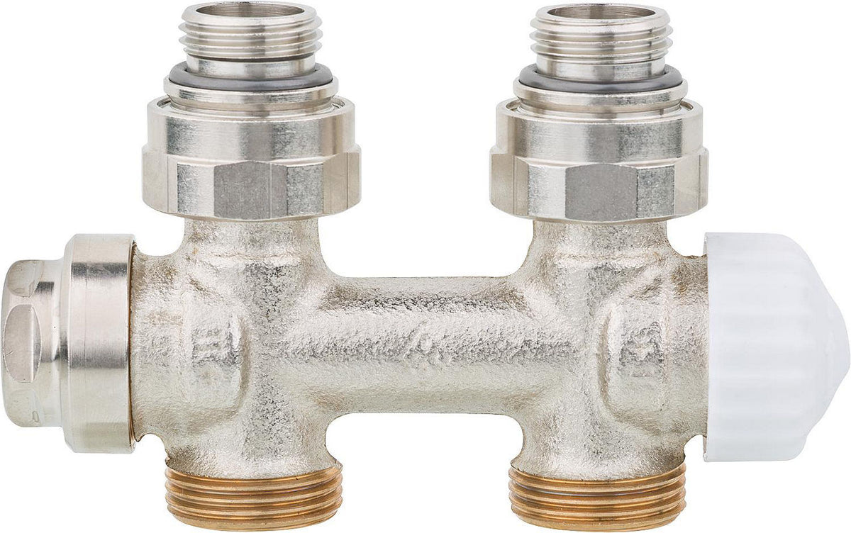 Vanne thermostatique IMI Multilux pour radiateur à raccordement central, équerre, bitube