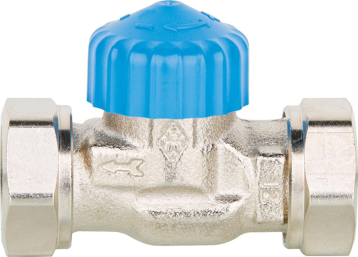 Corps de vanne thermostatique IMI Heimeier droit à joint plat, mâle, Kvs 2,5