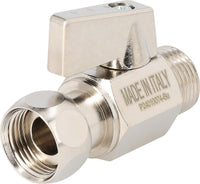 Mini robinet à boisseau sphérique laiton chromé DN10 (3/8") mâle × écrou tournant
