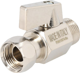 Mini robinet à boisseau sphérique laiton chromé DN10 (3/8") mâle × écrou tournant