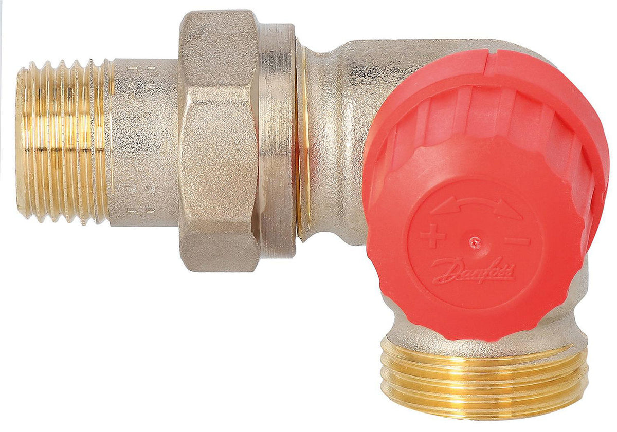 Corps de vanne thermostatique Danfoss RA-N 15 DN 15 (1/2") × eurocône DN 20 (3/4") équerre inversée à droite, mâle