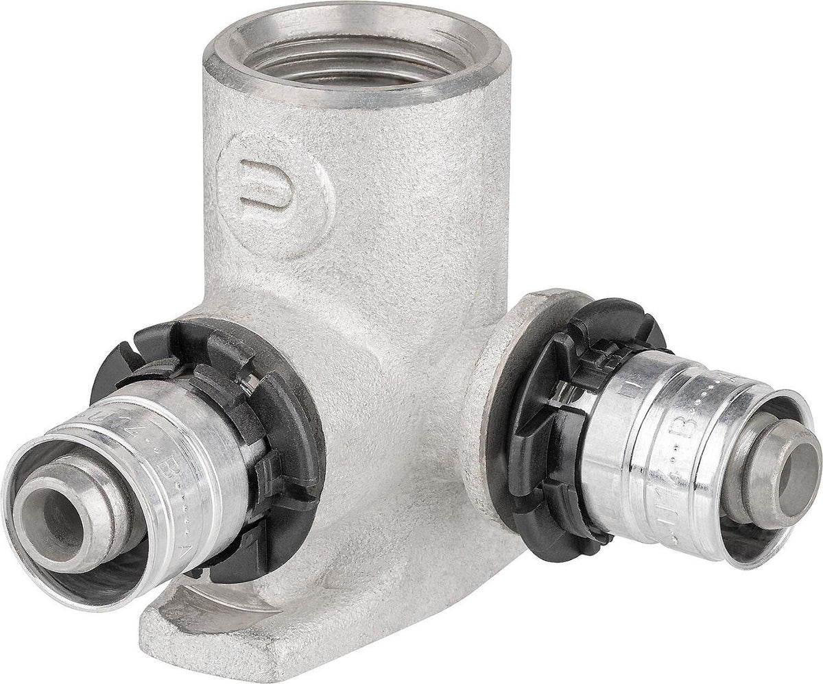 Double rondelle à sertir Uponor S-Press 90° longue Ø14mm-DN15 (1/2") FR-14