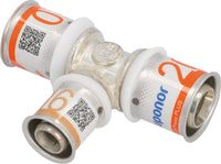 Té inégal à sertir Uponor S-Press PLUS avec réduction médiane