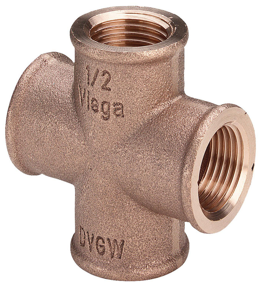 Raccord fileté bronze croix F/F Type 3180