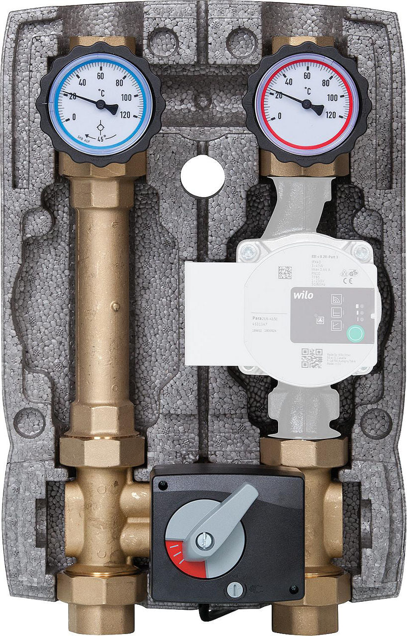 Modules hydraulique Easyflow DN 25 R1" sans soupape differentielle et avec isolation EPP type 3 avec mélangeur 4 voies