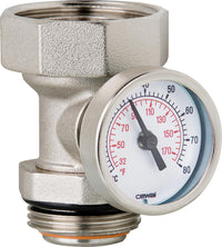 Raccord à vis DN 25 (1") autoétanche avec thermomètre rotatif