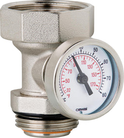 Raccord à vis DN 25 (1") autoétanche avec thermomètre rotatif