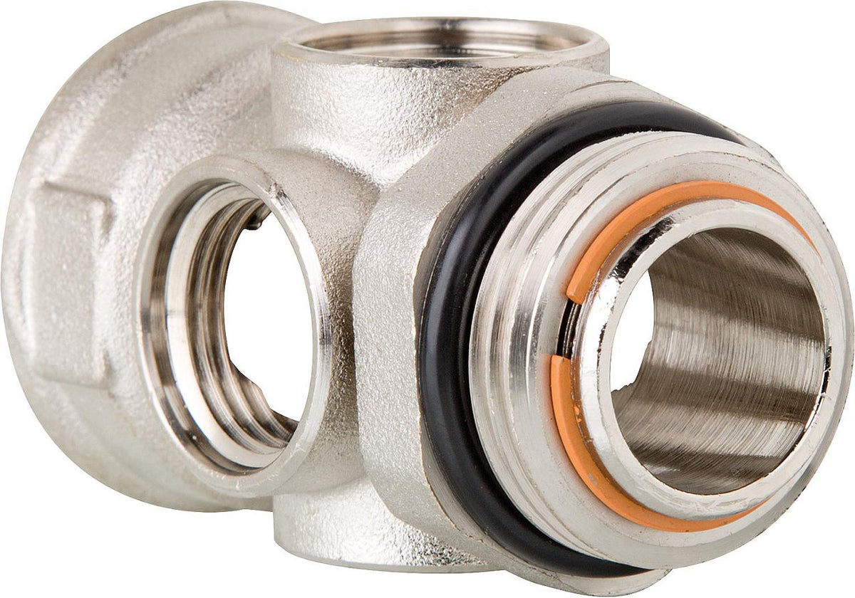 Pièce de raccordement DN 25 (1") autoétanche avec 3 raccords DN 15 (1/2")