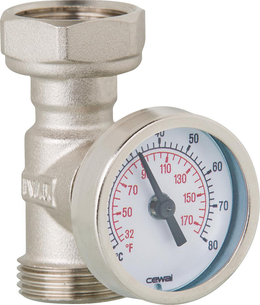 Pièce de raccordement eurocône 3/4" avec thermomètre