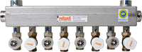 Collecteur de chauffage MAGRA 60/60 en acier inoxydable avec vannes prémontées et vanne d'équilibrage Rondo