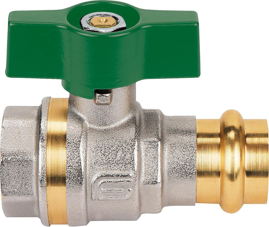 Robinet à boisseau sphérique eau potable EFFEBI femelle × à sertir, poignée papillon alu