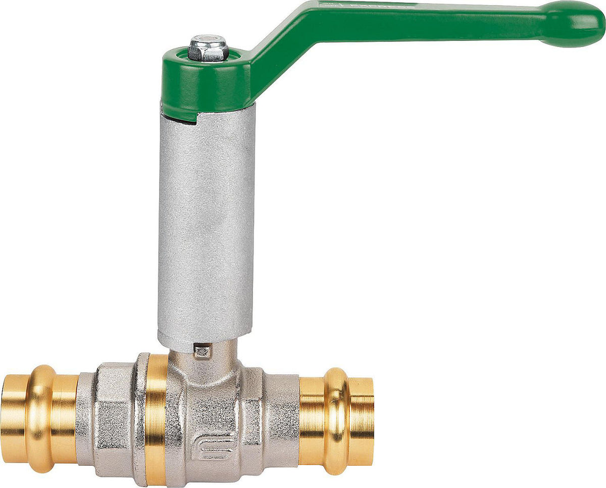 Robinet à boisseau sphérique eau potable EFFEBI à sertir × à sertir, tige longue et poignée à levier alu