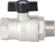 Robinet à boisseau sphérique gaz inox, mâle × femelle, poignée papillon