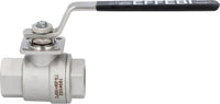 Robinet à boisseau sphérique gaz inox, femelle × femelle, poignée inox