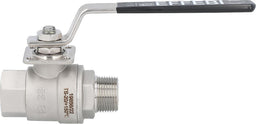 Robinet à boisseau sphérique gaz inox, mâle × femelle, poignée inox