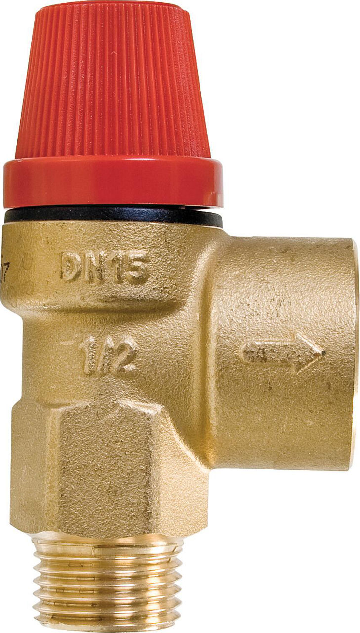 Soupape de sécurité à membrane CALEFFI CST, DN 15 (1/2") × DN 20 (3/4"), 3 bar