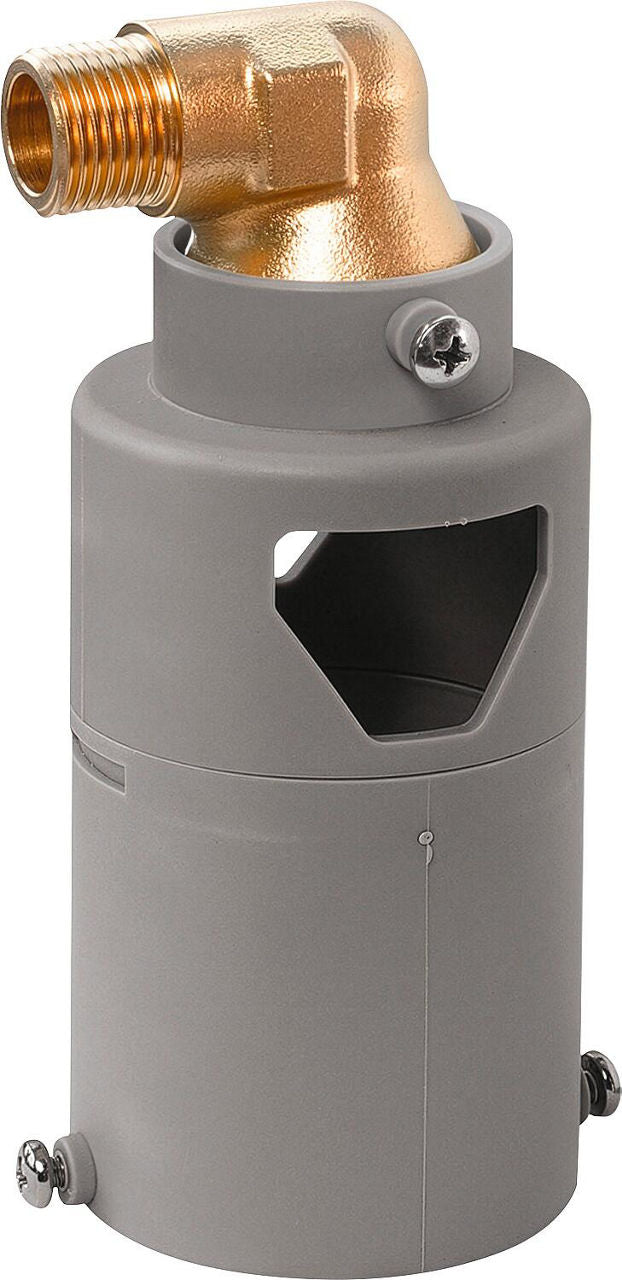 Entonnoir de décharge horizontal CALEFFI, DN 20 (3/4") mâle × DN 20 (3/4") femelle