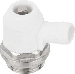 Robinet de vidange rotatif DN 15 (1/2") autoétanche, laiton nickelé, joint silicone