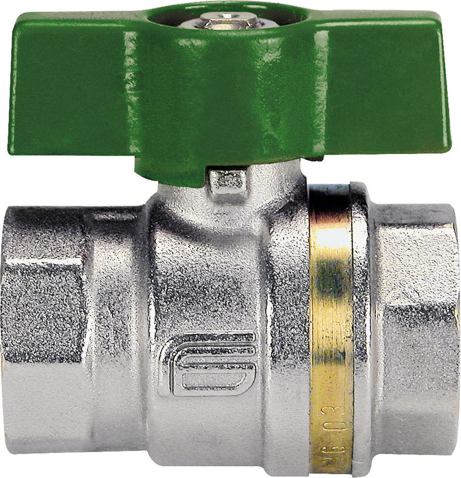 Robinet à boisseau sphérique eau potable EFFEBI femelle × femelle, poignée papillon alu