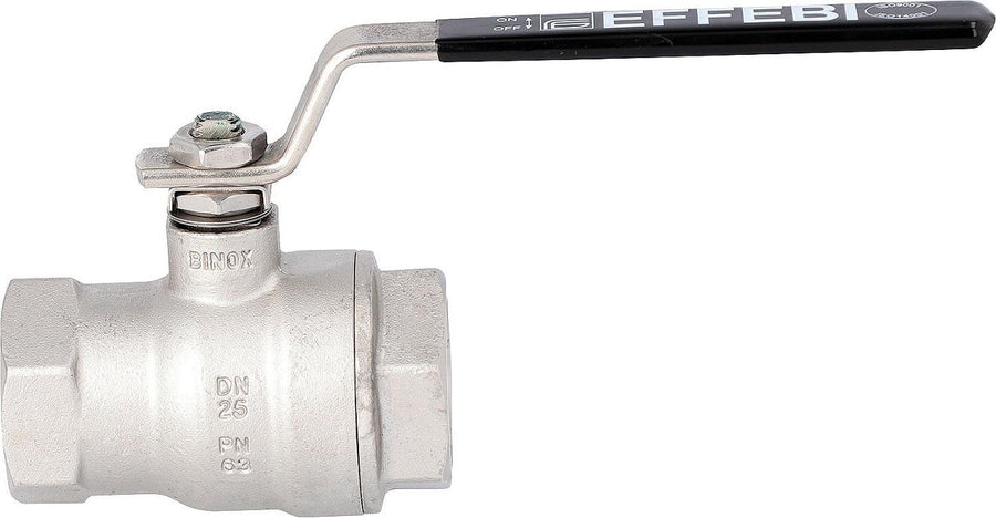 Robinet à boisseau sphérique gaz inox, femelle × femelle, levier acier