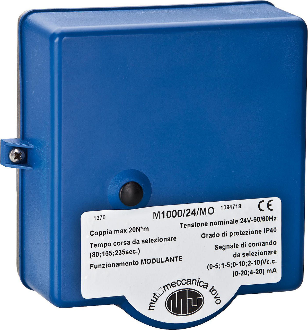Servomoteur MUT M1000, continu 0-10 V, 24 V AC, 240 s/90°, avec micro-interrupteur