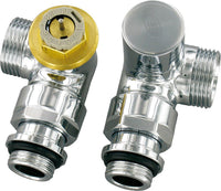 Kit de vanne thermostatique design Simplex D 3933 équerre inversée, DN 15 (1/2") mâle × eurocône DN 20 (3/4")