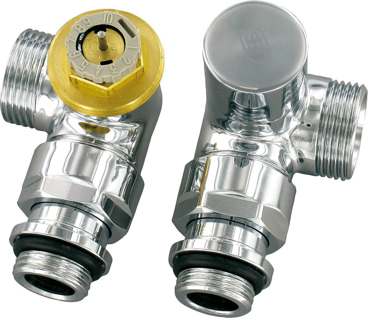 Kit de vanne thermostatique design Simplex D 3933 équerre inversée, DN 15 (1/2") mâle × eurocône DN 20 (3/4")