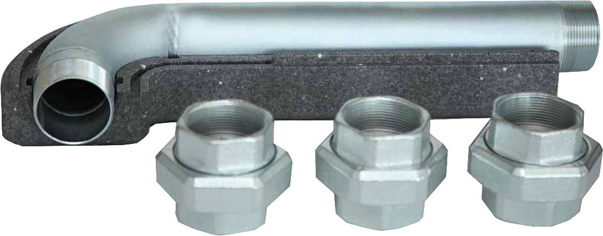 Tube de raccordement isolé avec 3 raccords à visser DN 50 (2") pour HV 80/125 et HW 80/570A