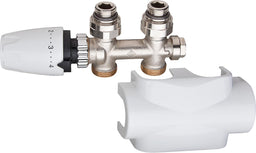 Kit de vanne IMI Multilux droit avec habillage blanc et tête thermostatique DX