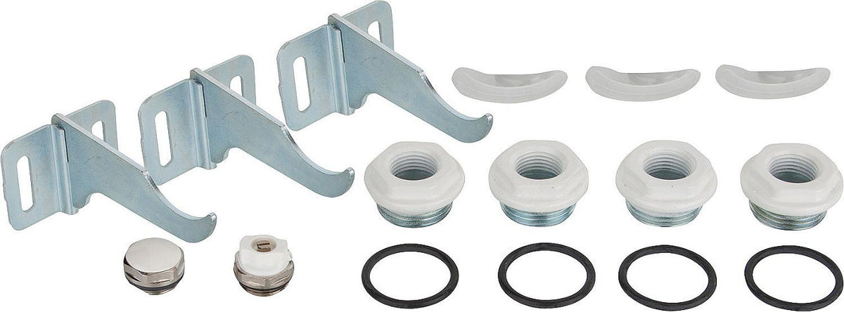 Kit de bouchons de raccordement A82 pour Dual 80, DN 25 (1") × DN 15 (1/2"), RAL 9010, supports et purgeurs inclus