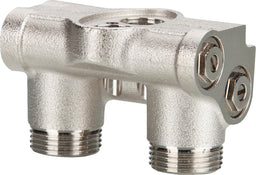 Bloc de robinet combiné gauche/droite pour radiateur Seven et Simun Super, entraxe 50 mm