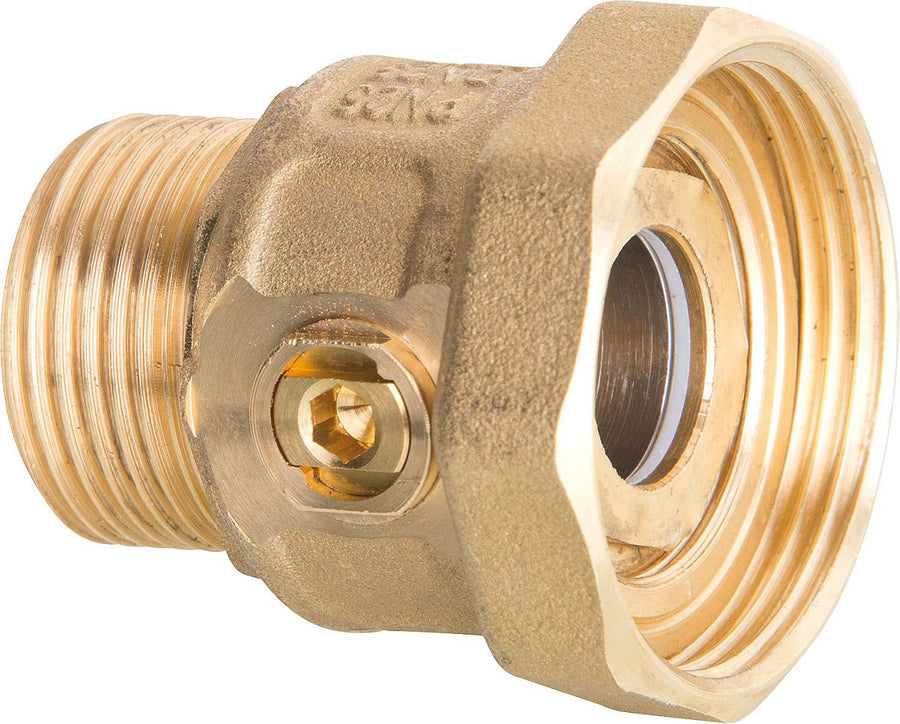 Raccord d'arrêt de pompe laiton DN40 (1 1/2") écrou × DN25 (1") mâle