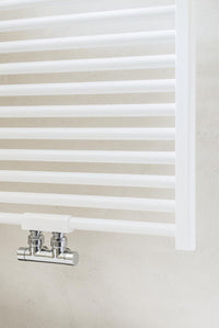 Radiateur sèche-serviettes Fondital Cool en aluminium avec raccord central, blanc RAL 9010