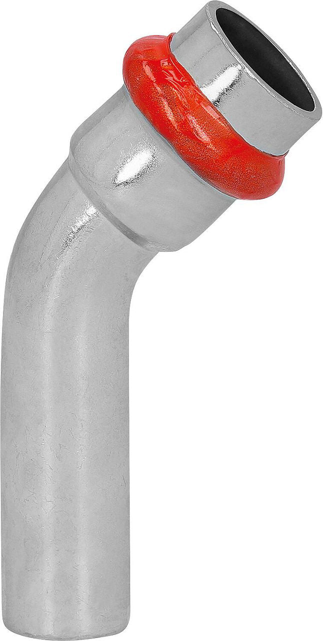 Coude 45° (F/M) à sertir acier contour V
