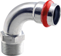 Coude de transition à sertir acier contour V (filetage M)