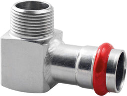 Équerre de transition à sertir acier contour V (filetage M)