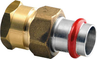 Raccord traversant à sertir × visser acier contour V (filetage F)