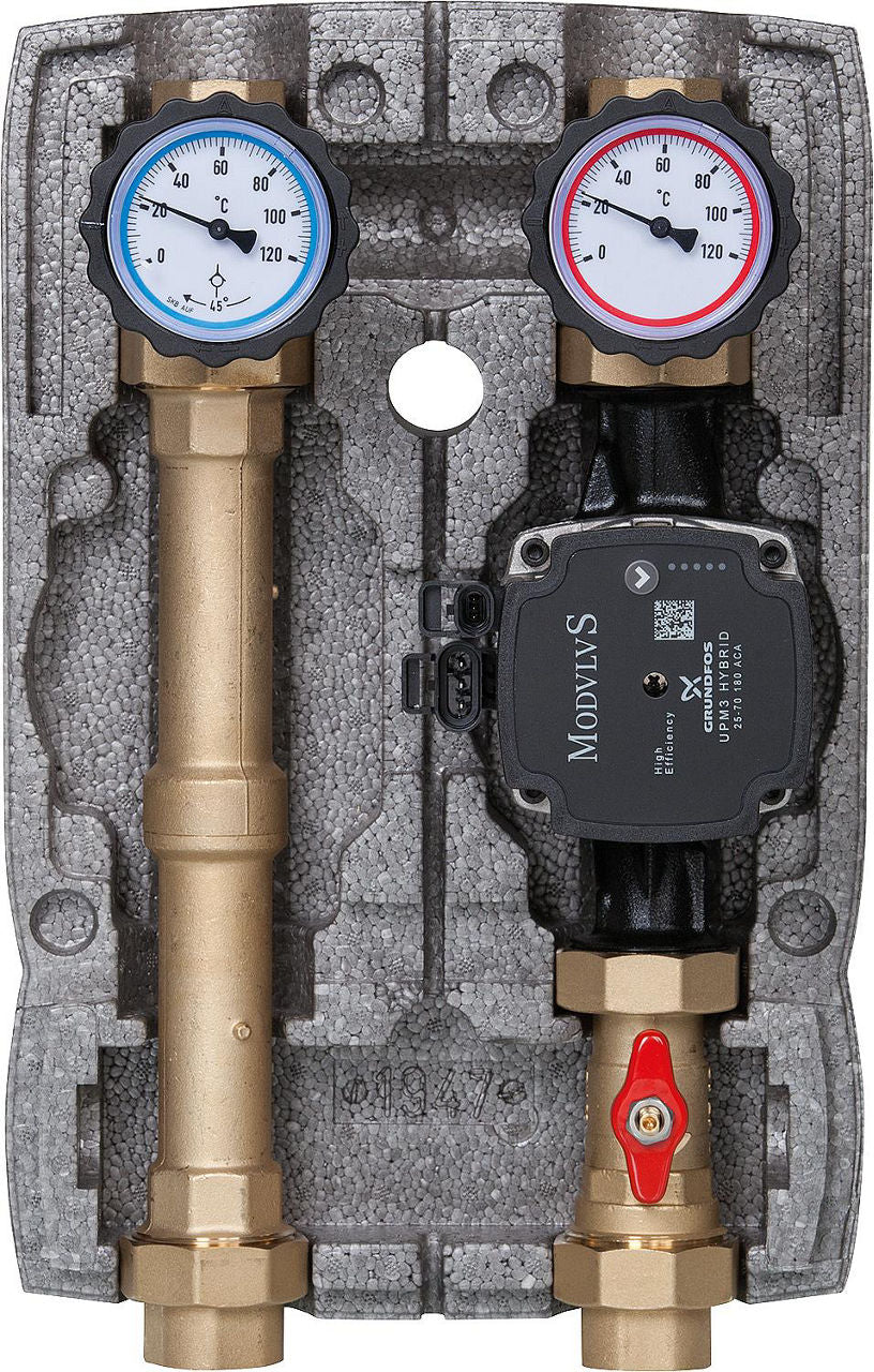 Module hydraulique Easyflow DN 25 (1") non mélangé – Grundfos UPM3 Hybrid 25-70