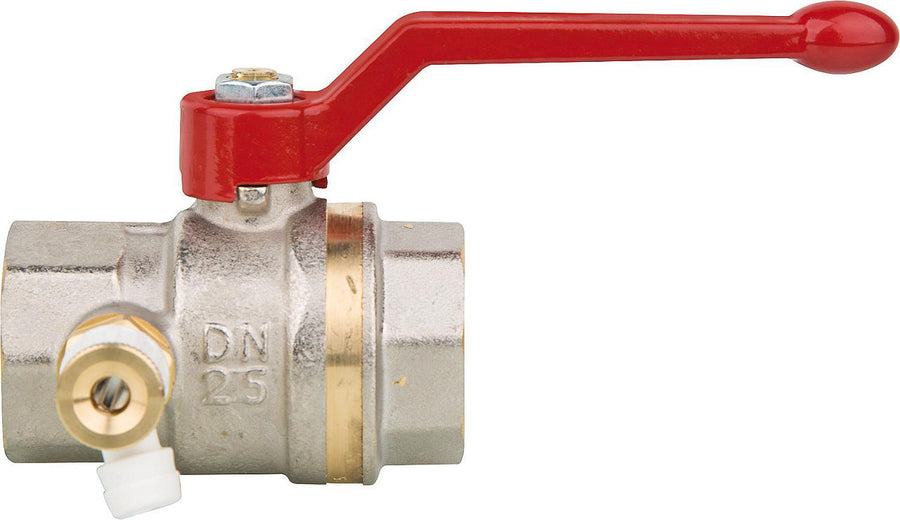 Robinet à boisseau sphérique laiton femelle × femelle, avec vidange DN8 (1/4")