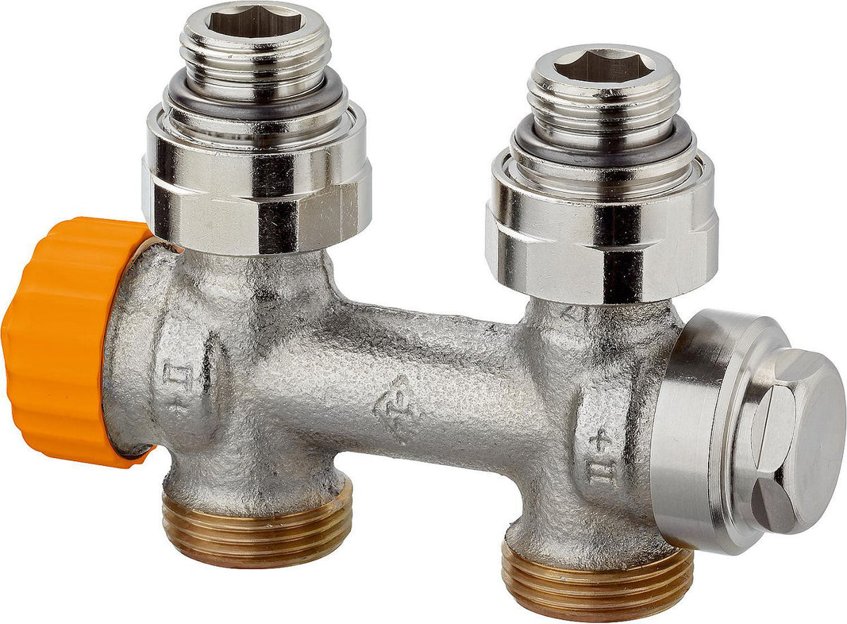 Bloc de robinet thermostatique IMI Multilux Eclipse femelle équerre, bitube