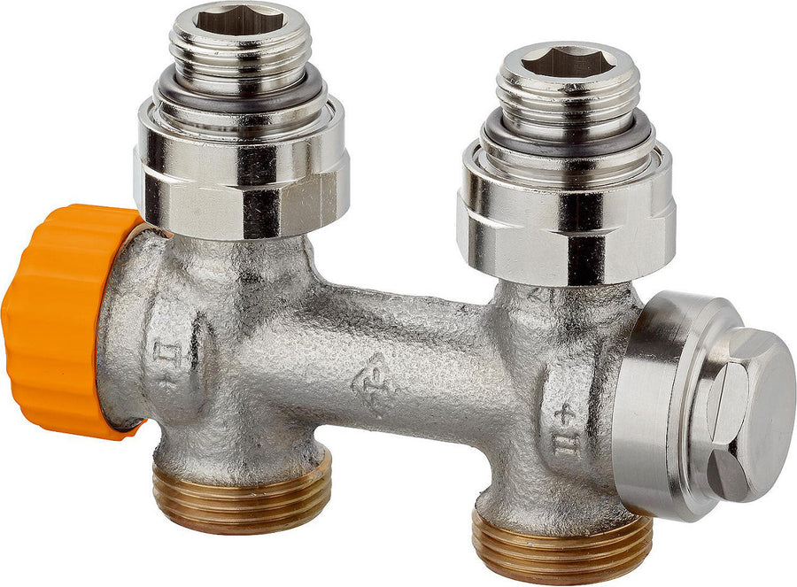 Bloc de robinet thermostatique IMI Multilux Eclipse femelle équerre, bitube