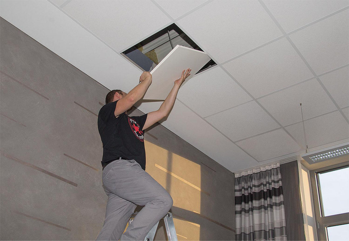 Radiateur infrarouge de plafond 400 W, acier thermolaqué blanc