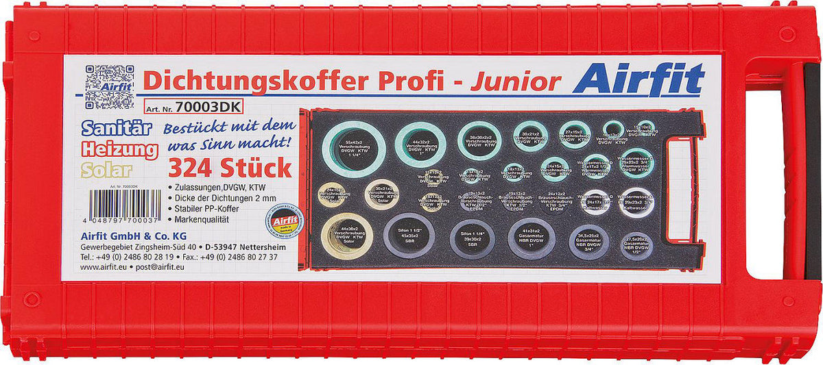 Mallette de joints Junior Sanitaire/Chauffage/Gaz/Solaire 324 pièces