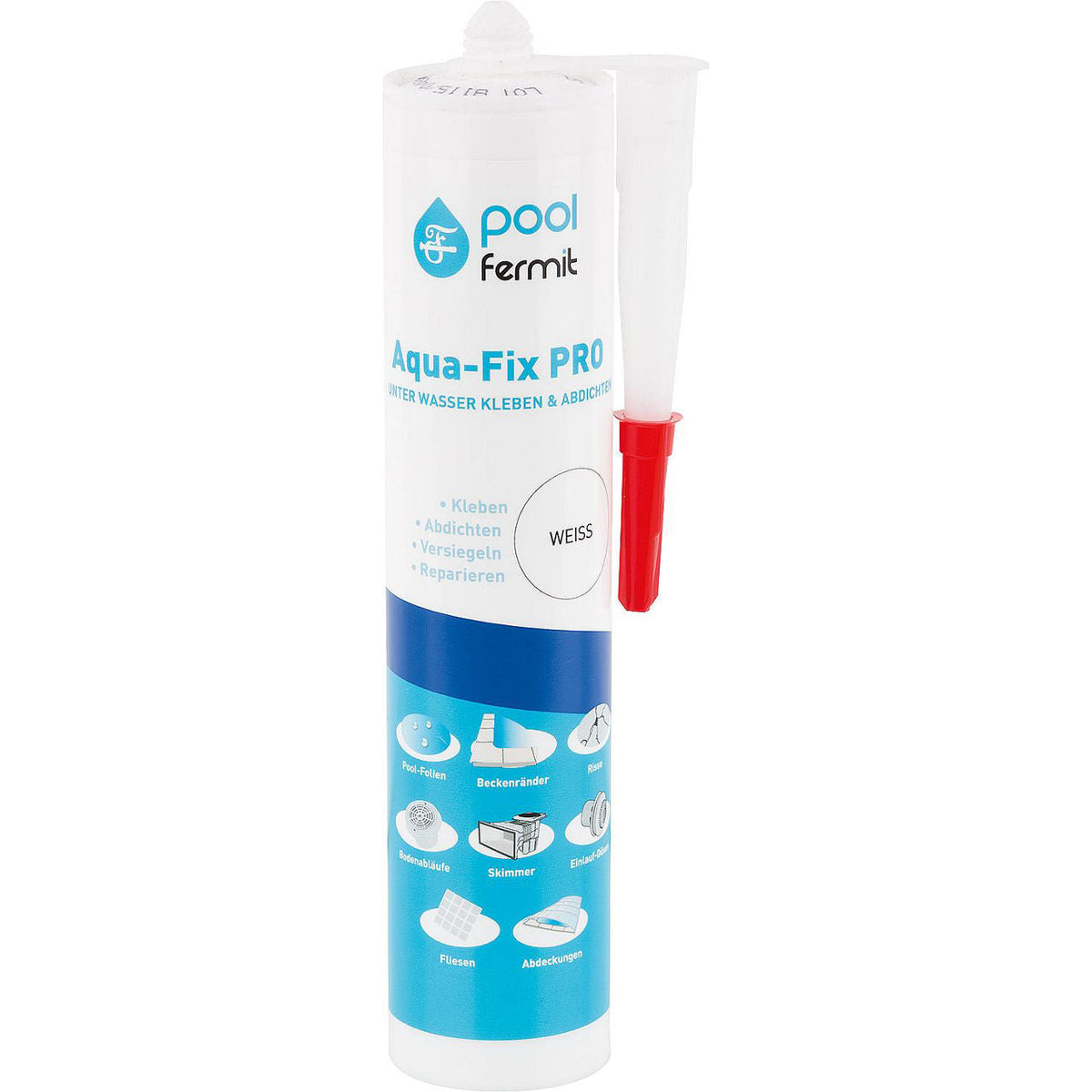 Colle et mastic d'étanchéité Aqua-Fix Pro FERMIT bleu cartouche 290ml