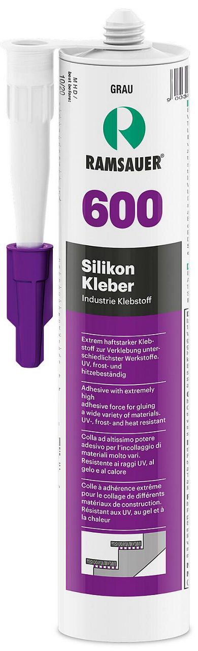 Colle silicone RAMSAUER 600 gris 310ml cartouche