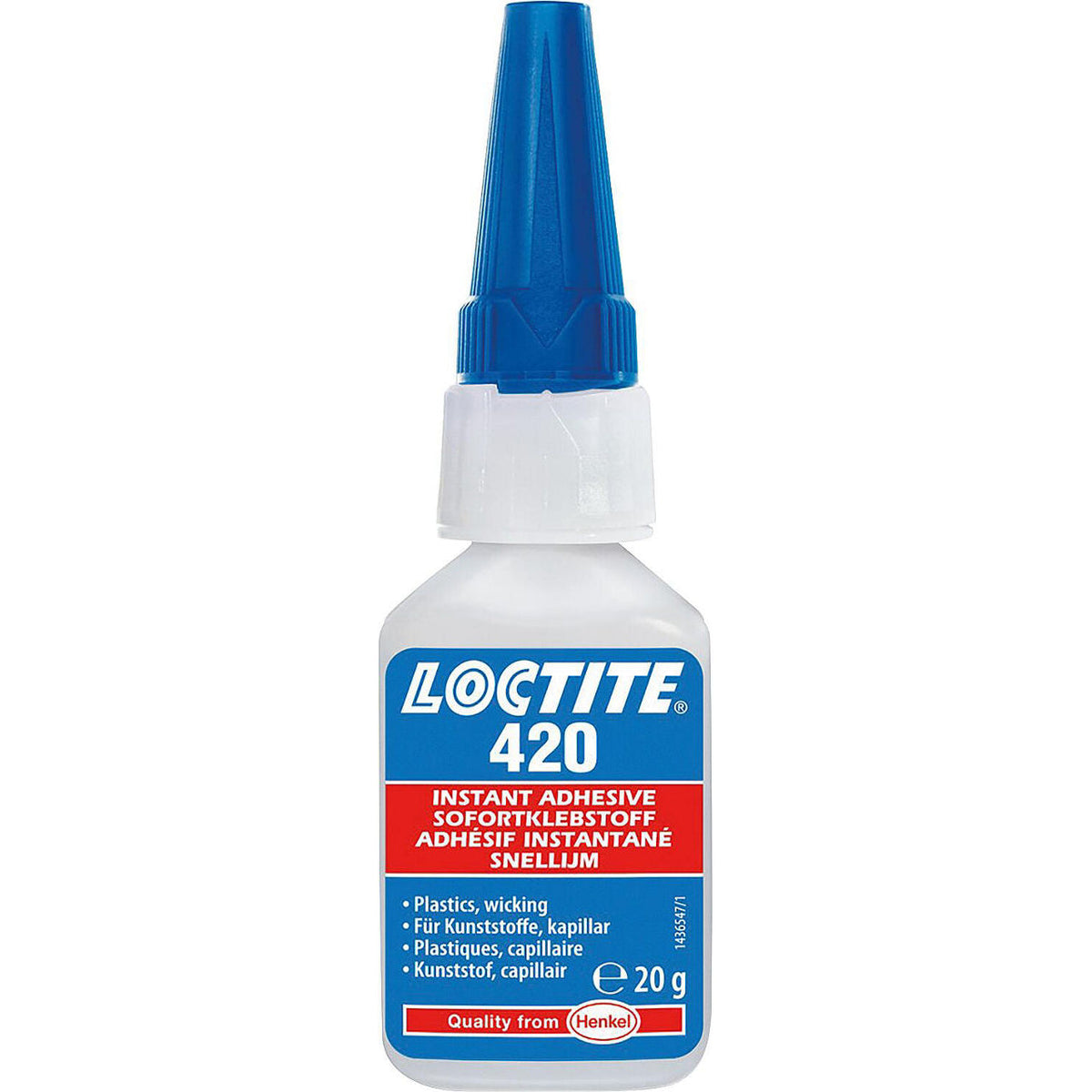 Colles instantanées pour plastiques LOCTITE 420 (capillaire) Flacon doseur de 20g