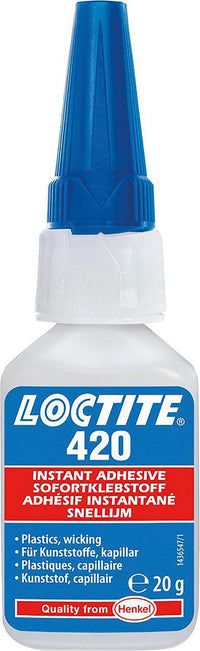 Colles instantanées pour plastiques LOCTITE 420 (capillaire) Flacon doseur de 20g
