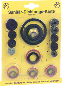 Carte d'assortiment de joints sanitaires