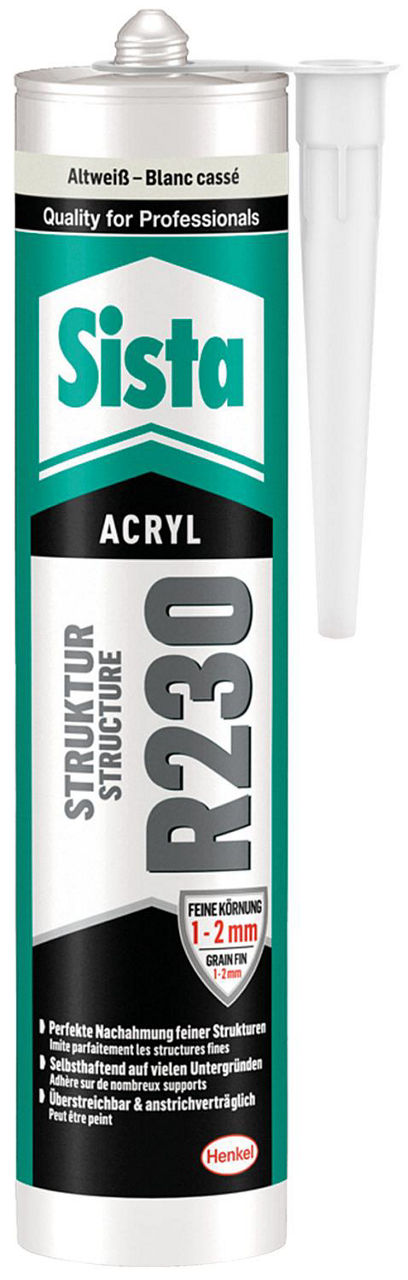 Acrylique façade SISTA R230 blanc ancien à grain fin 300ml cartouche